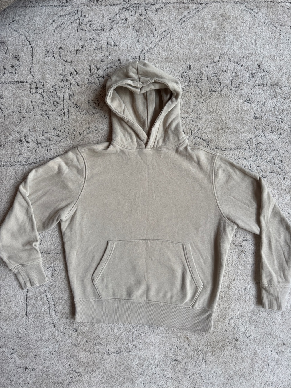 Women’s Hooded Pullover Sweatshirt in Light Beige